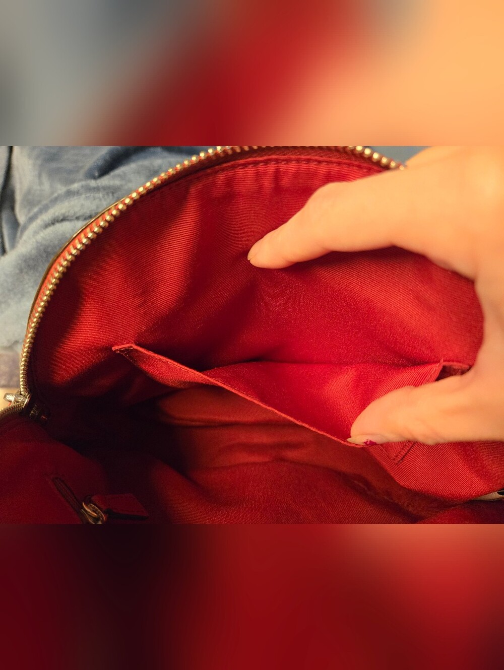 Coach Mini Peyton Domed Saffiano Leather Crossbody Bag Style F32582 True Red - Picture 10 of 10